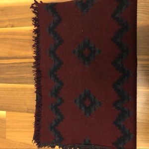 Wilfred wool scarf navy/maroon